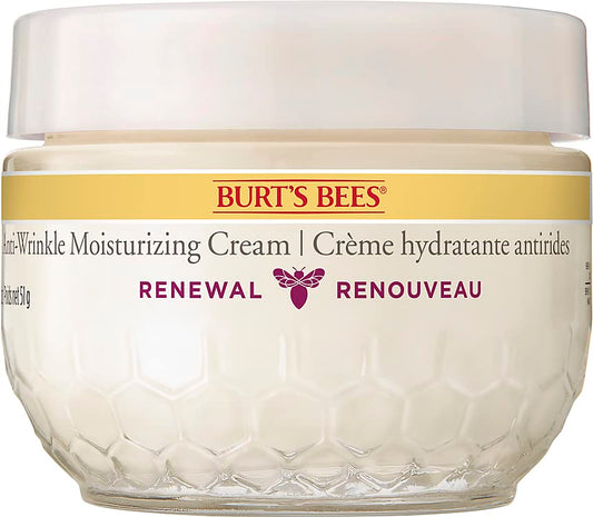 Burt's Bees® Face Cream, Renewal Anti-Wrinkle Moisturizing Face Cream, Holiday Gift, with Bakuchiol Natural Retinol Alternative, 51 g