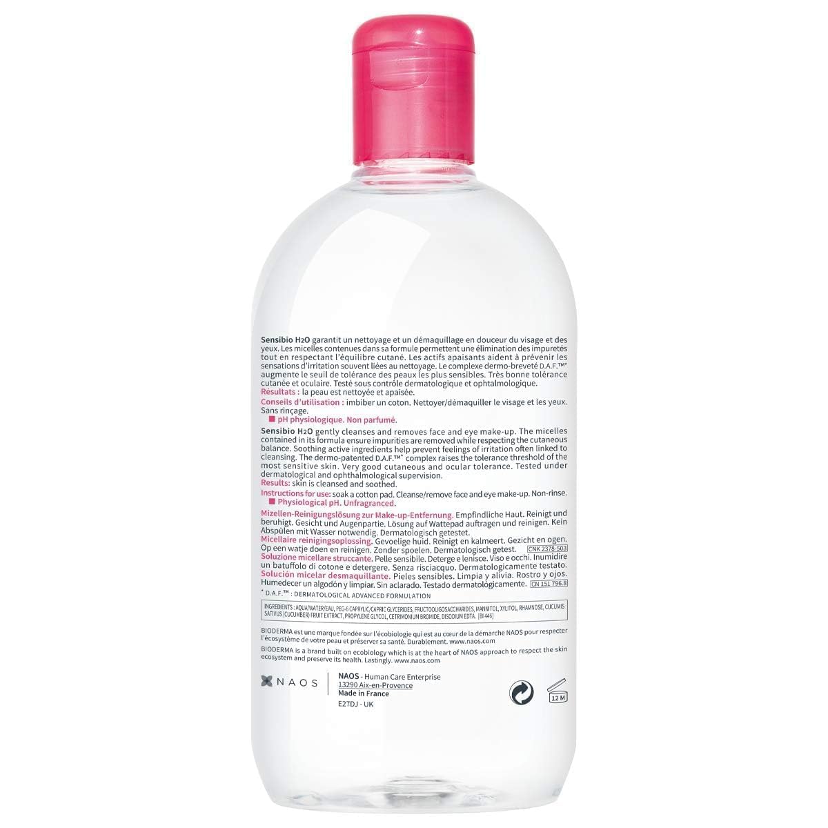 Bioderma Sensibio H2O Micellar Water Cleansing and Make-Up Remover