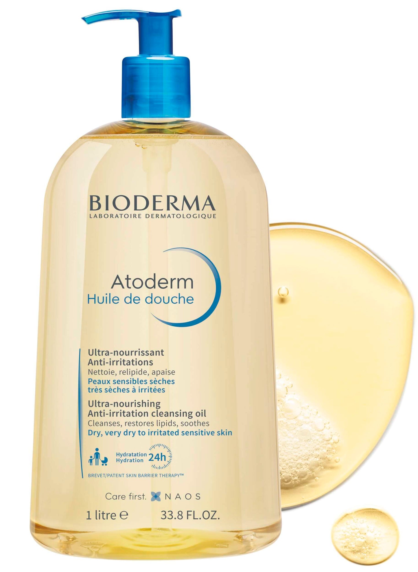 Bioderma Atoderm Shower Oil Cleansing Oil For Face & Body, Nourishing Cleansing Oil For Dry to Atopic Sensitive Skin For Softer & Smooth Skin For Your Whole Family