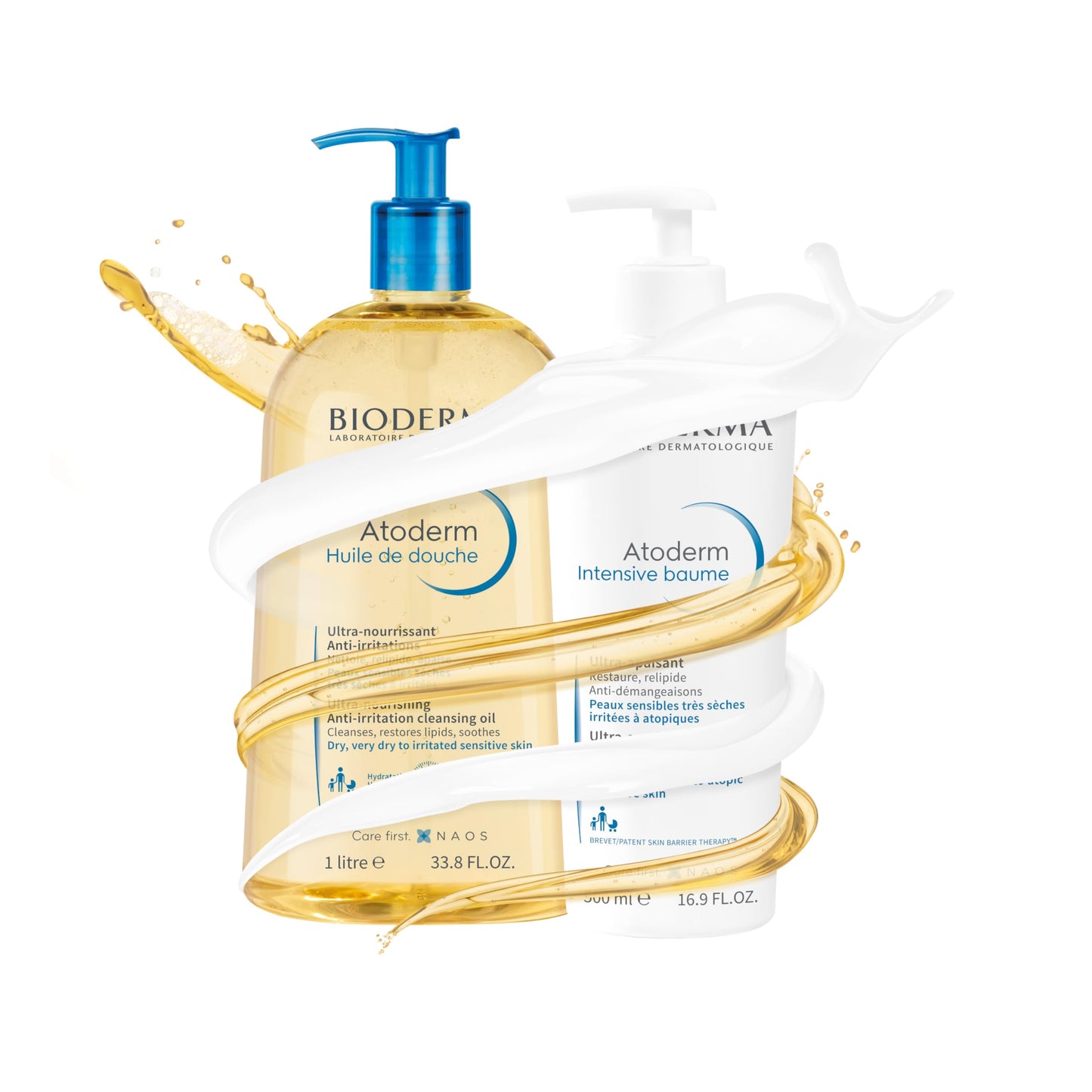 Bioderma Atoderm Shower Oil Cleansing Oil For Face & Body, Nourishing Cleansing Oil For Dry to Atopic Sensitive Skin For Softer & Smooth Skin For Your Whole Family