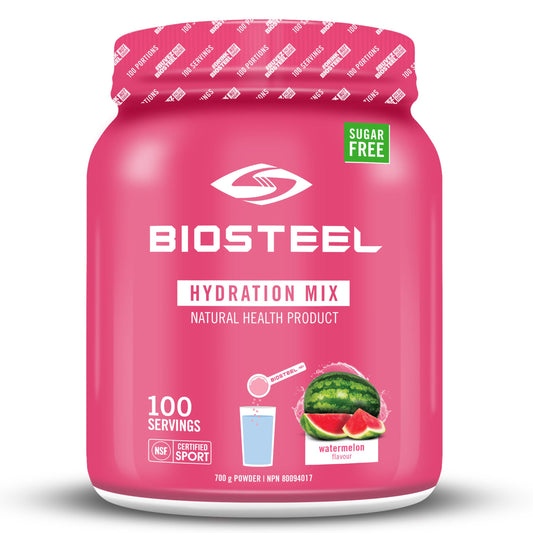 BioSteel Sports Hydration Mix, Great Tasting Hydration with Zero Sugar, and No Artificial Flavours or Preservatives, Watermelon Flavour, 100 Servings per Tub