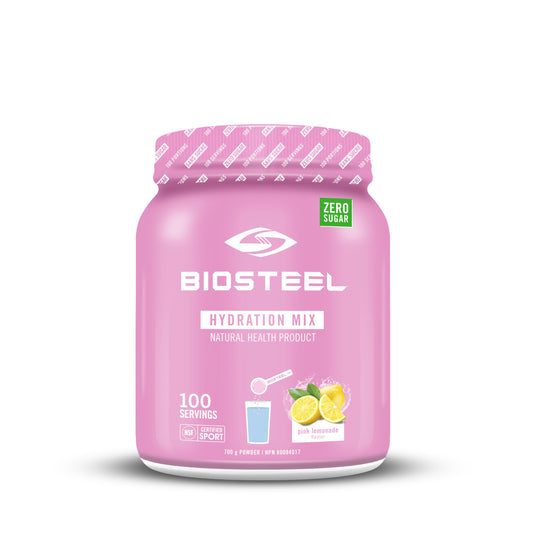 BioSteel Hydration Mix, Great Tasting Hydration with Zero Sugar, and No Artificial Flavours or Preservatives, Pink Lemonade Flavour, 100 Servings per Tub