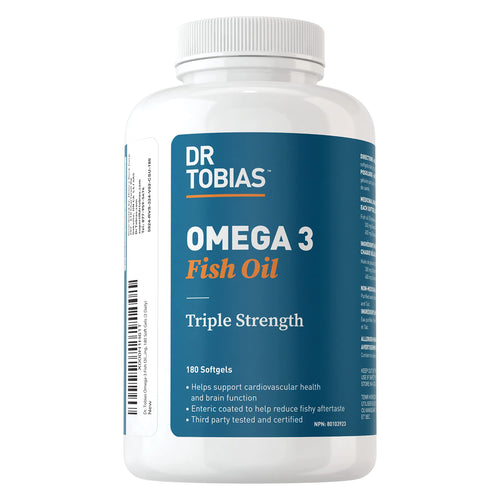 Dr. Tobias Omega 3 Fish Oil, 800 mg EPA 600 mg DHA Omega 3 Supplement for Heart, Brain & Immune Support, Absorbable Triple Strength Fish Oil Supplements - 2000 mg Per Serving, 180 Softgels, 90 Servings