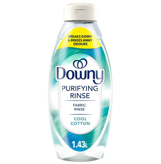 Downy Rinse & Refresh Laundry Odour Remover and Fabric Softener, Cool Cotton, Safe On All Fabrics, HE Compatible, 1.43L