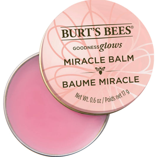 Burt's Bees 100% Natural Origin Goodness Glows Miracle Balm, softens Dry Skin -17g Tin, 1 Count