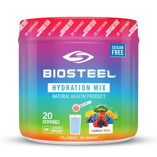 BioSteel Hydration Mix, Great Tasting Hydration with Zero Sugar, and No Artificial Flavours or Preservatives, Rainbow Twist Flavour, 20 Servings per Tub